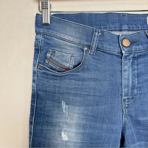 Diesel Womens 27 Regular Slim Straight Leg Distressed Jeans - Picture 8 of 16
